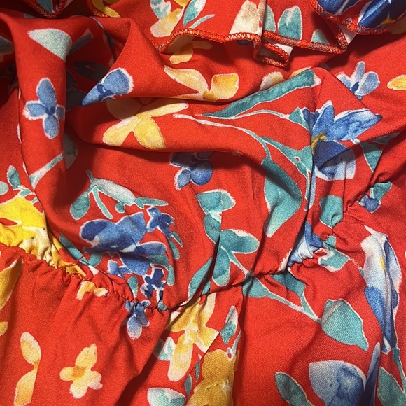 NWT Area Stars Red Sia Floral Print Dress Size Small - Picture 11 of 15